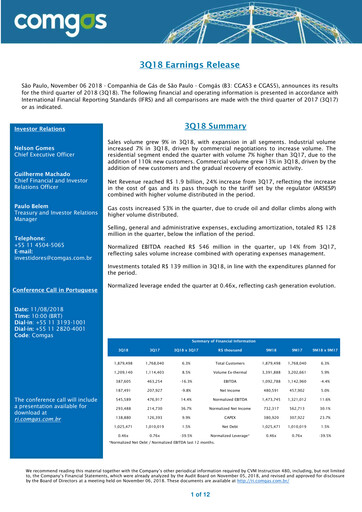 Thumbnail Comgás Quarterly Report 2018-q3