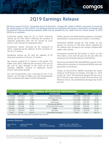 Thumbnail Comgás Quarterly Report 2019-q2