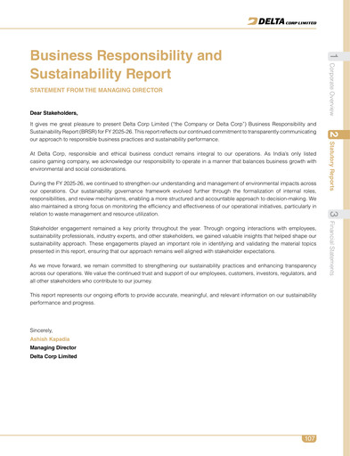 Thumbnail Delta Corp ESG Report 2025-2026