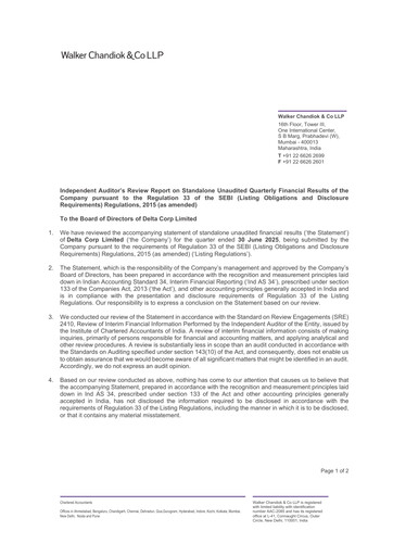 Thumbnail Delta Corp Quarterly Report 2025-q1