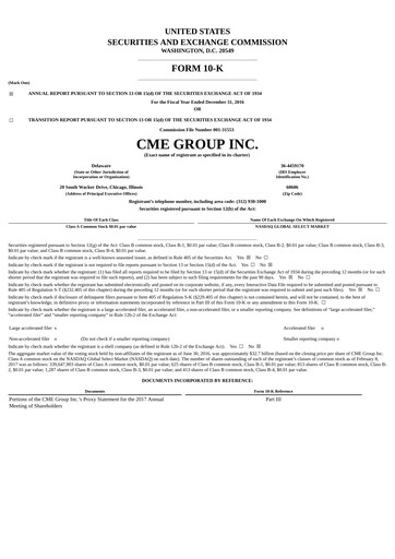 Thumbnail CME Group Annual Report 2016