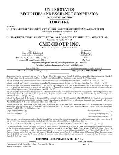 Thumbnail CME Group Annual Report 2018