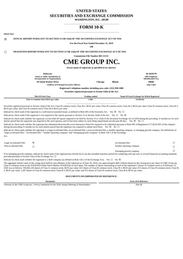 Thumbnail CME Group Annual Report 2019