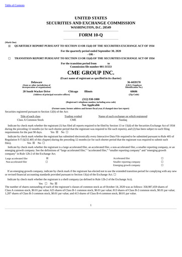 Thumbnail CME Group Quarterly Report 2020-q3