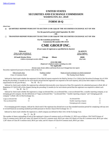 Thumbnail CME Group Quarterly Report 2022-q3