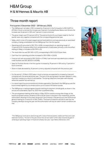 Thumbnail H&M Quarterly Report 2023-q1