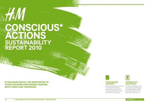 Thumbnail H&M Sustainability Report 2010