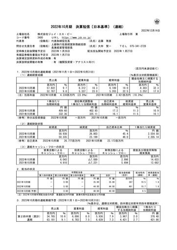 Miniature J.S.B.Co. Rapport financier fy2022