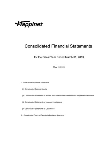 Thumbnail Happinet Financial Statement fy2012
