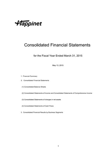 Thumbnail Happinet Financial Statement fy2014