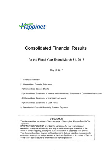 Thumbnail Happinet Financial Statement fy2016