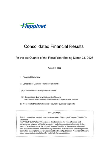 Thumbnail Happinet Quarterly Report fy2022-q1