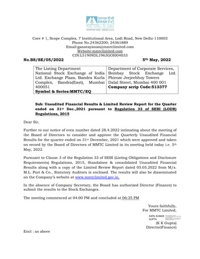Thumbnail MMTC Quarterly Report 2021-q3