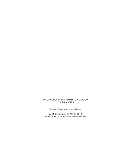Thumbnail BMV (Bolsa Mexicana de Valores) Financial Statement 2018
