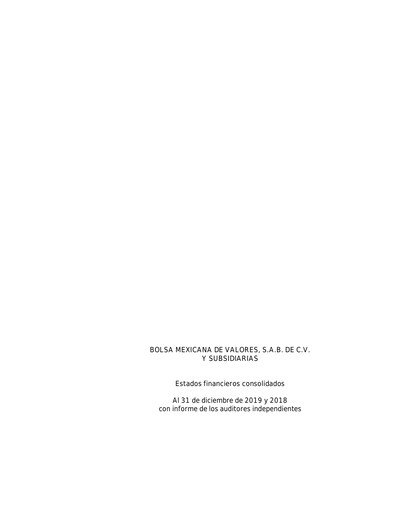 Thumbnail BMV (Bolsa Mexicana de Valores) Financial Statement 2019