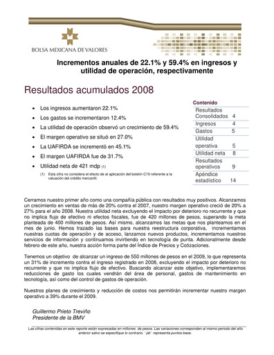 Thumbnail BMV (Bolsa Mexicana de Valores) Quarterly Report 2008-q4