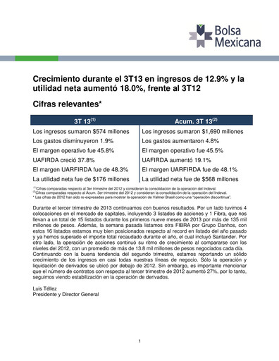 Thumbnail BMV (Bolsa Mexicana de Valores) Quarterly Report 2013-q3