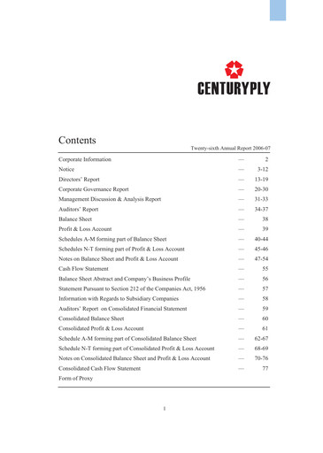 Vorschaubild CenturyPly Jahresbericht 2006-2007