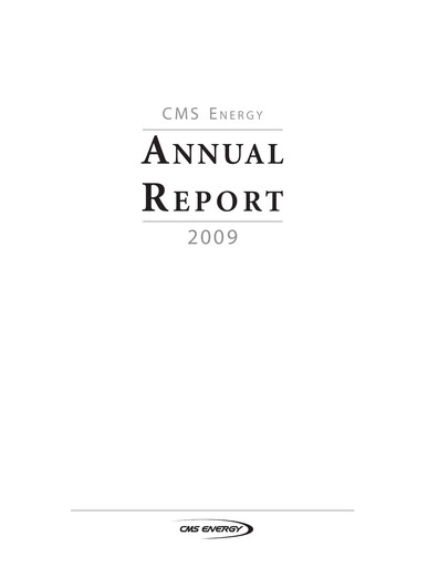 Thumbnail CMS Energy
 Annual Report 2009
