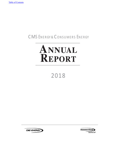 Thumbnail CMS Energy
 Annual Report 2018