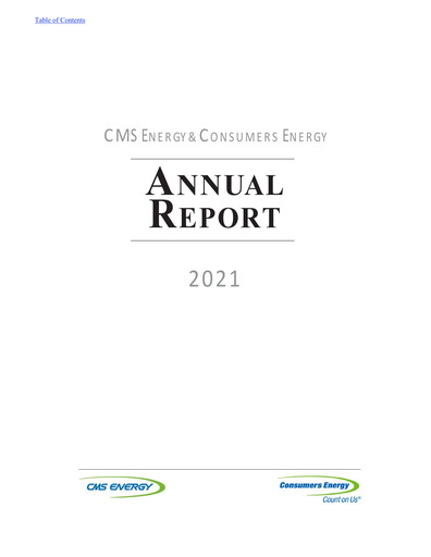 Thumbnail CMS Energy
 Annual Report 2021