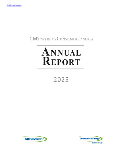 Thumbnail CMS Energy
 Annual Report 2025