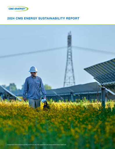 Thumbnail CMS Energy
 Sustainability Report 2024