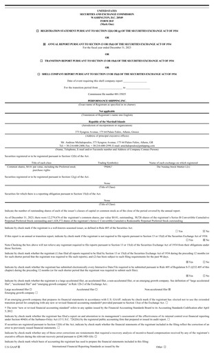 Thumbnail Performance Shipping
 Annual Report 2023