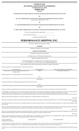 Thumbnail Performance Shipping
 Annual Report 2024