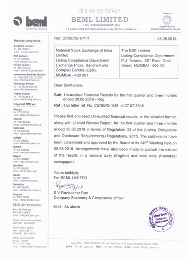 Thumbnail BEML Quarterly Report 2018-q1