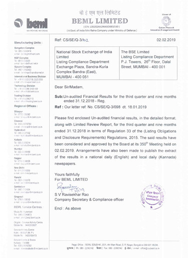 Thumbnail BEML Quarterly Report 2018-q3