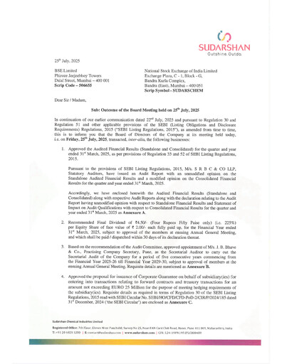 Thumbnail Sudarshan Chemical Financial Statement 2024-2025