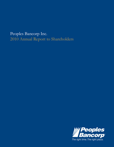 Thumbnail Peoples Bancorp Annual Report 2010
