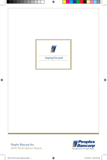 Thumbnail Peoples Bancorp Quarterly Report 2010-q3