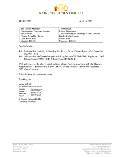 Thumbnail Rain Industries ESG Report 2025