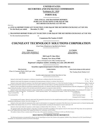 Thumbnail Cognizant Technology Solutions  Annual Report 2022