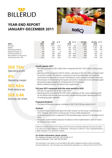 Thumbnail BillerudKorsnäs Financial Statement 2011