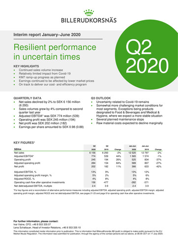 Thumbnail BillerudKorsnäs Half-year Report 2020-h1