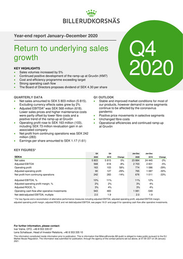 Thumbnail BillerudKorsnäs Quarterly Report 2020-q4