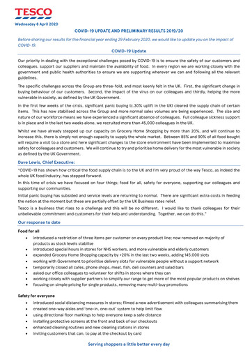 Vorschaubild Tesco Finanzbericht 2020