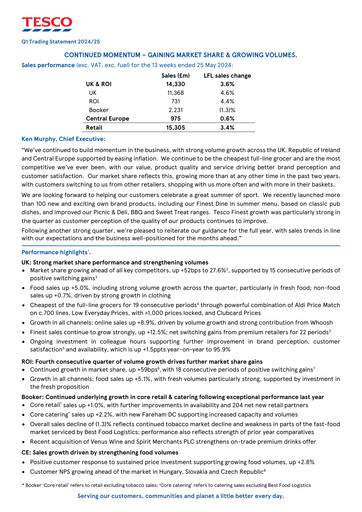 Vorschaubild Tesco Quartalsbericht 2025-q1
