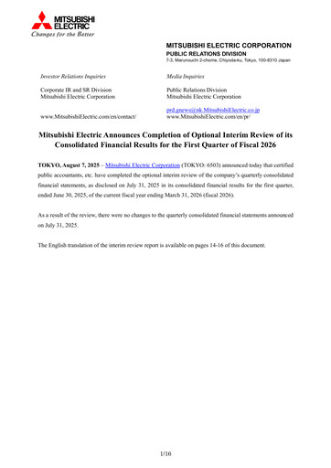 Thumbnail Mitsubishi Electric Financial Statement 2026-q1