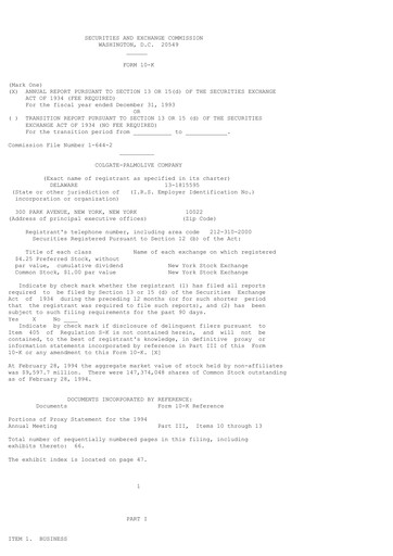 Thumbnail Colgate-Palmolive Annual Report 1993