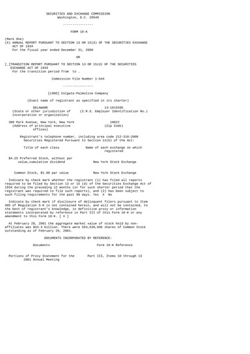 Thumbnail Colgate-Palmolive Annual Report 2000