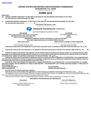 Thumbnail Colgate-Palmolive Annual Report 2008