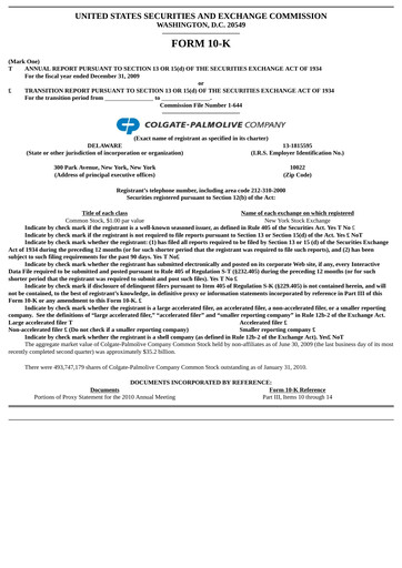 Thumbnail Colgate-Palmolive Annual Report 2009