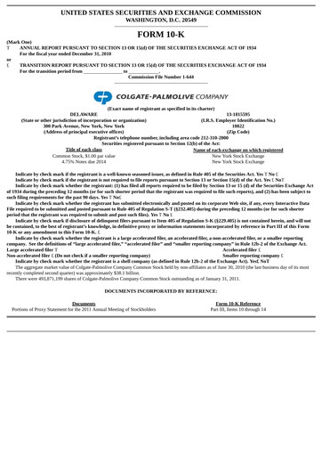 Thumbnail Colgate-Palmolive Annual Report 2010