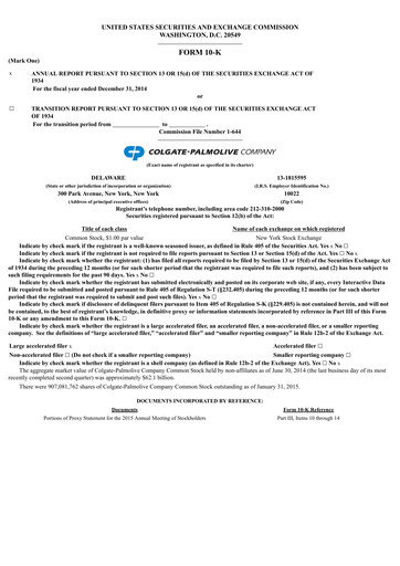 Thumbnail Colgate-Palmolive Annual Report 2014