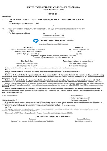 Thumbnail Colgate-Palmolive Annual Report 2018