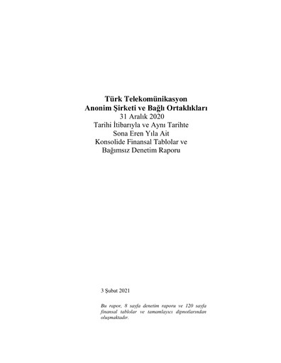 Thumbnail Türk Telekom
 Financial Statement 2020